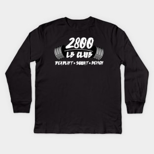 2800lb club deadlift squat bench Kids Long Sleeve T-Shirt